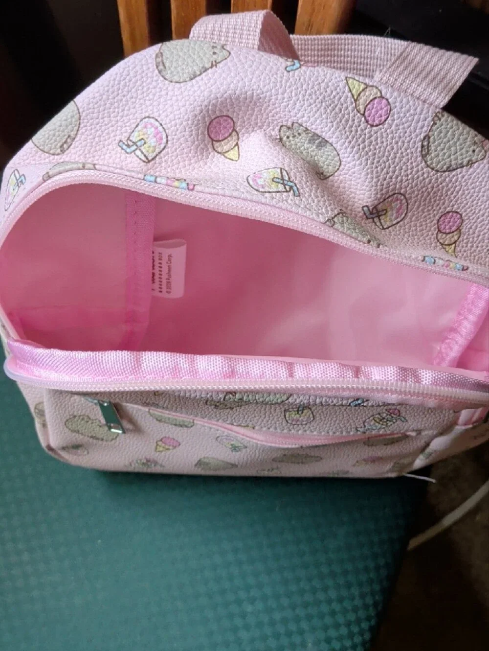 Kids Mini Backpack with Pink Pastel Pusheen Pattern